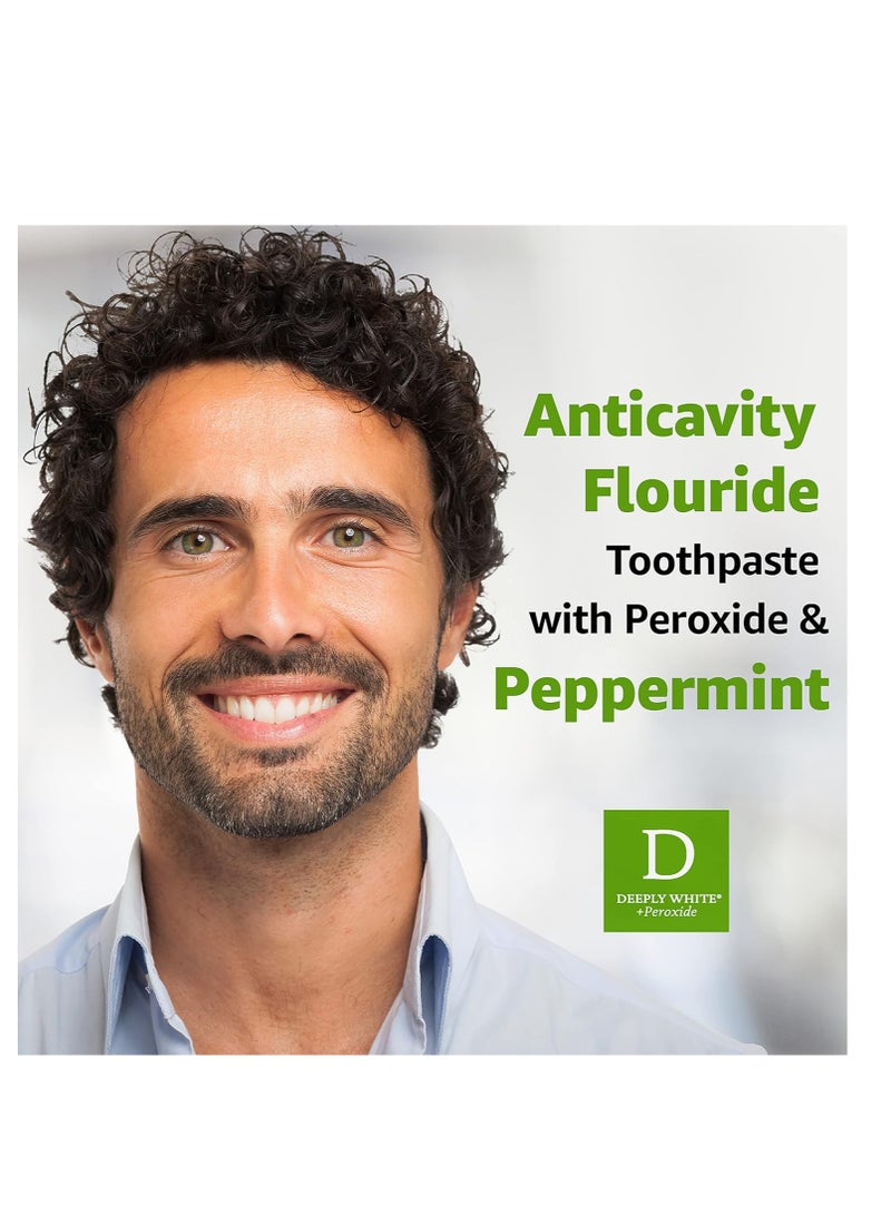Rembrandt Deeply White + Peroxide Whitening Toothpaste, Peppermint Flavor, 3.5-Ounce (Pack of 2) (Packaging may Vary)