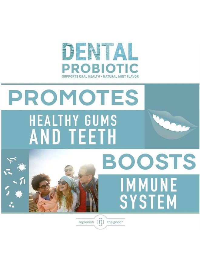 Dental Probiotic | Vegan Supplements w/BLIS K12 & M18 | Boosts Oral Health | Fights Bad Breath (Halitosis), Tooth Decay, Strep Throat | 30 Sugar-Free Chewable Tablets (Mint Flavor)