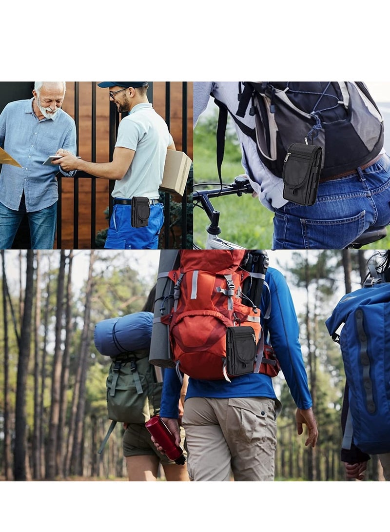 Double Pocket Phone Holster Belt Phone Bag Multi Purpose Tool For Work Hiking Camping