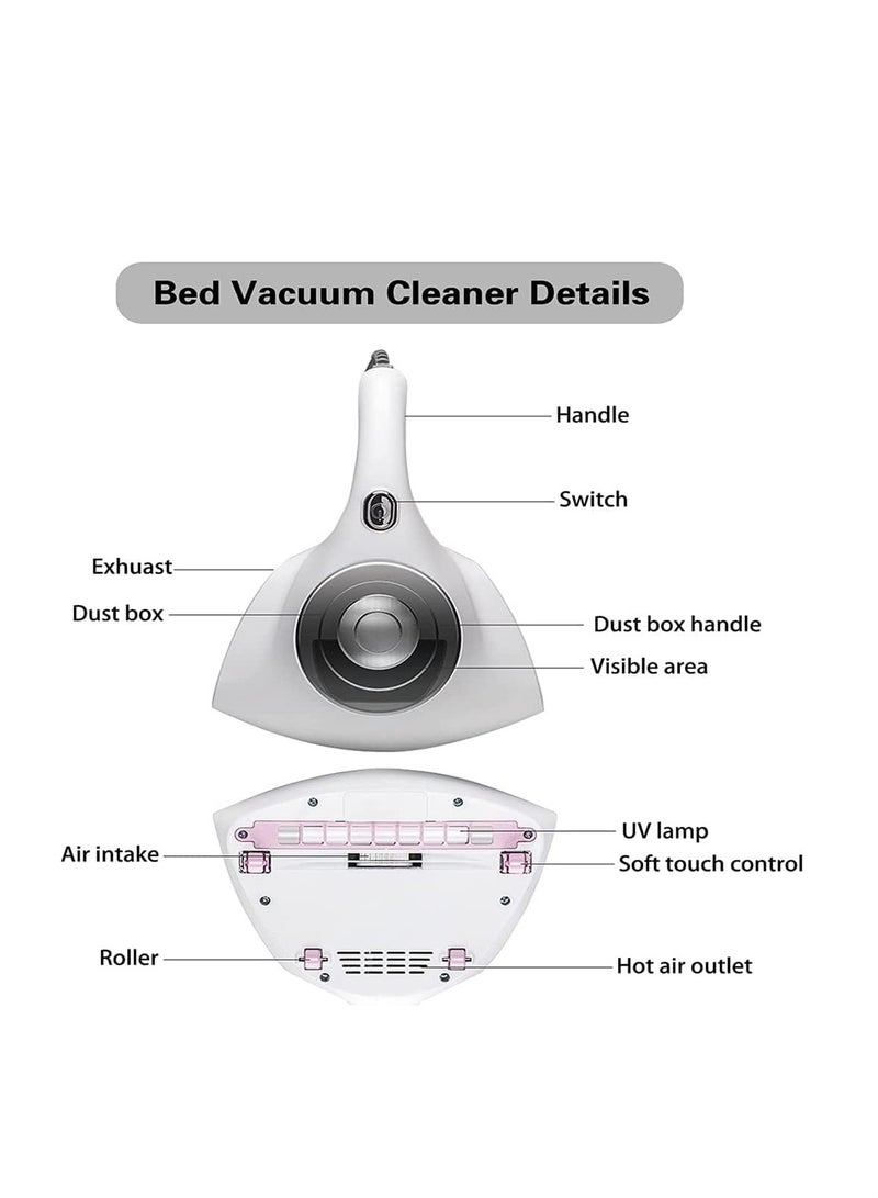 Bed Vacuum Cleaner, UV Mattress Vacuum Cleaner Handheld Vacuum Cleaner, Efficient Cleaning Super Suction Vacuum