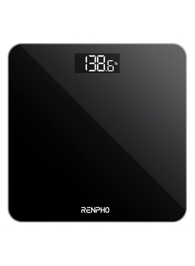 Digital Bathroom Scale, Highly Accurate With Lighted Led Display, Round Corner Design, 400 Lb, Black-core 1s