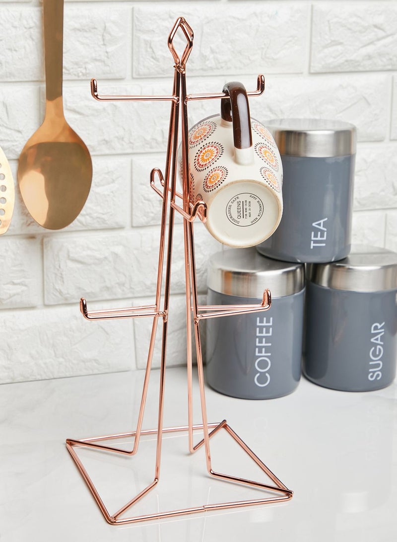 Vertex Copper Finish 6 Mug Tree