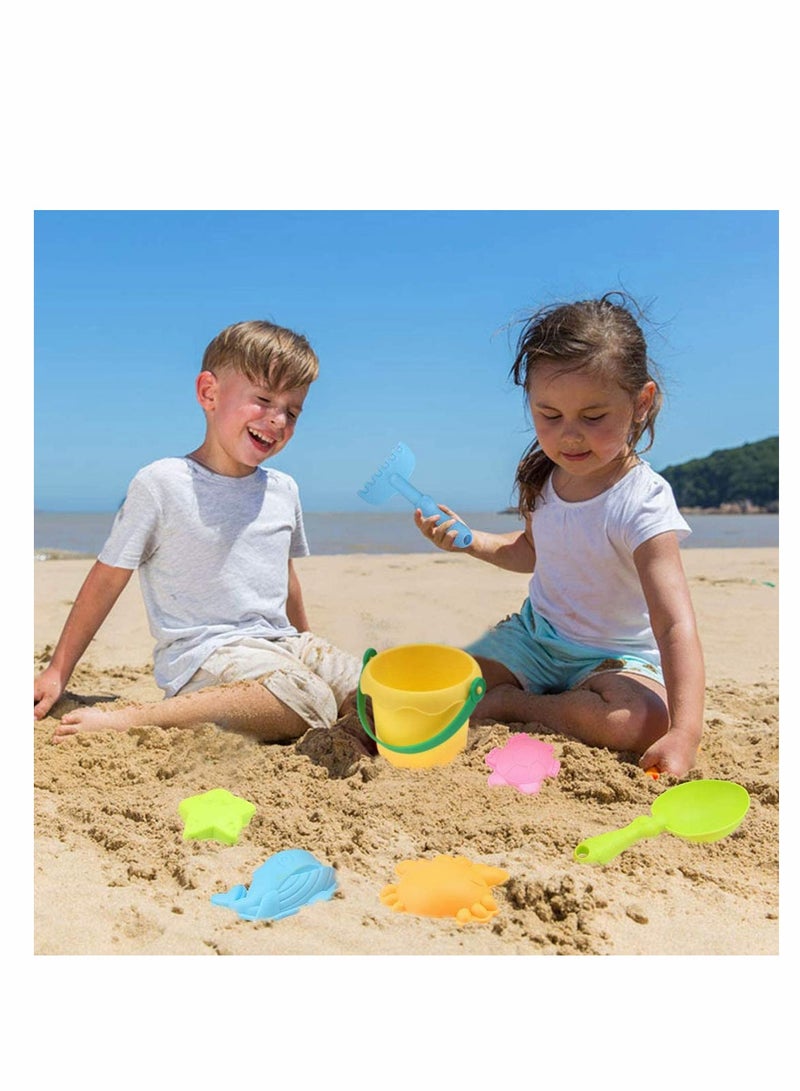 Set Beach Toys for Toddlers Soft Material Truck Molds with Mesh Bag Sand and Water Play Assorted Colour Colorful Kids Castle