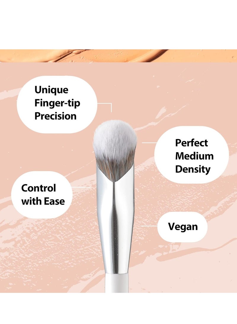 Concealer Brush, Under Eye Makeup Small Angled Precision Face Blending Brush, Eye Liquid Cream Foundation Concealer for Dark Circles, Make up Nose Contour Applicator Vegan