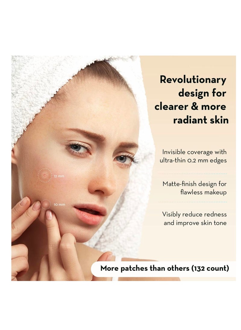 LE GUSHE K-BEAUTY Pimple Patches for Face (132 dots) - Hydrocolloid Acne Patch for Zits and Blemishes - Invisible Blemish Patches | Spot Cover Stickers for Glowing Skin | Korean Skin Care
