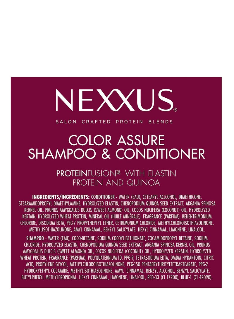 Nexxus Color Assure Shampoo and Conditioner Color Assure 2 Count for Color Treated Hair Enhance Color Vibrancy for Up to 40 Washes 33.8 oz