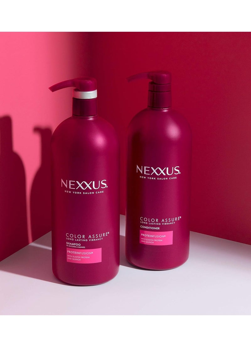 Nexxus Color Assure Shampoo and Conditioner Color Assure 2 Count for Color Treated Hair Enhance Color Vibrancy for Up to 40 Washes 33.8 oz