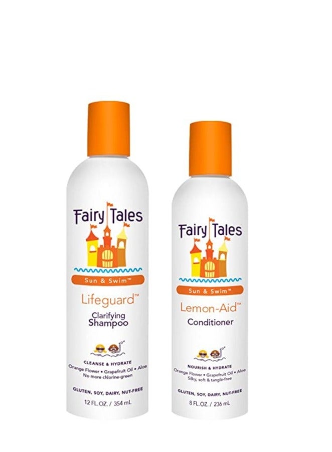 Fairy Tales Swim Shampoo 12oz and Conditioner 8oz for Kids | Made with Natural Ingredients in the USA | No Parabens, Sulfates, or Synthetic Dyes