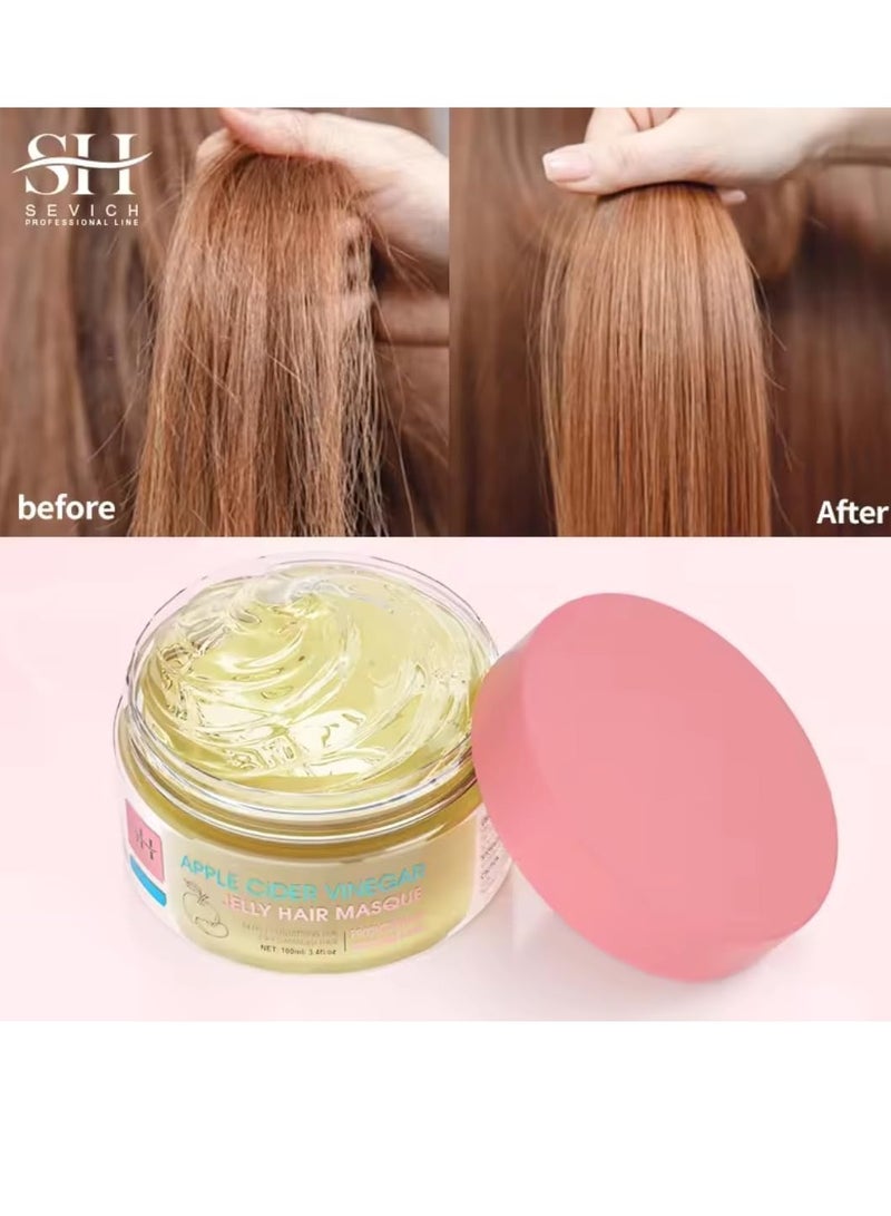 100ml Apple Cider Vinegar Jelly Hair Masque Hair Growth Cleansing Scrub Repair and Damaged Hair Repair Mask Keratin Hair Mask Hair Care Conditioner