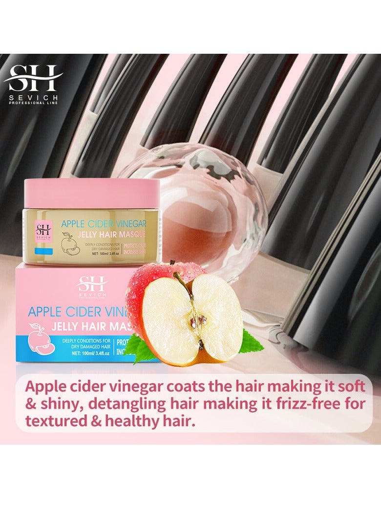 100ml Apple Cider Vinegar Jelly Hair Masque Hair Growth Cleansing Scrub Repair and Damaged Hair Repair Mask Keratin Hair Mask Hair Care Conditioner