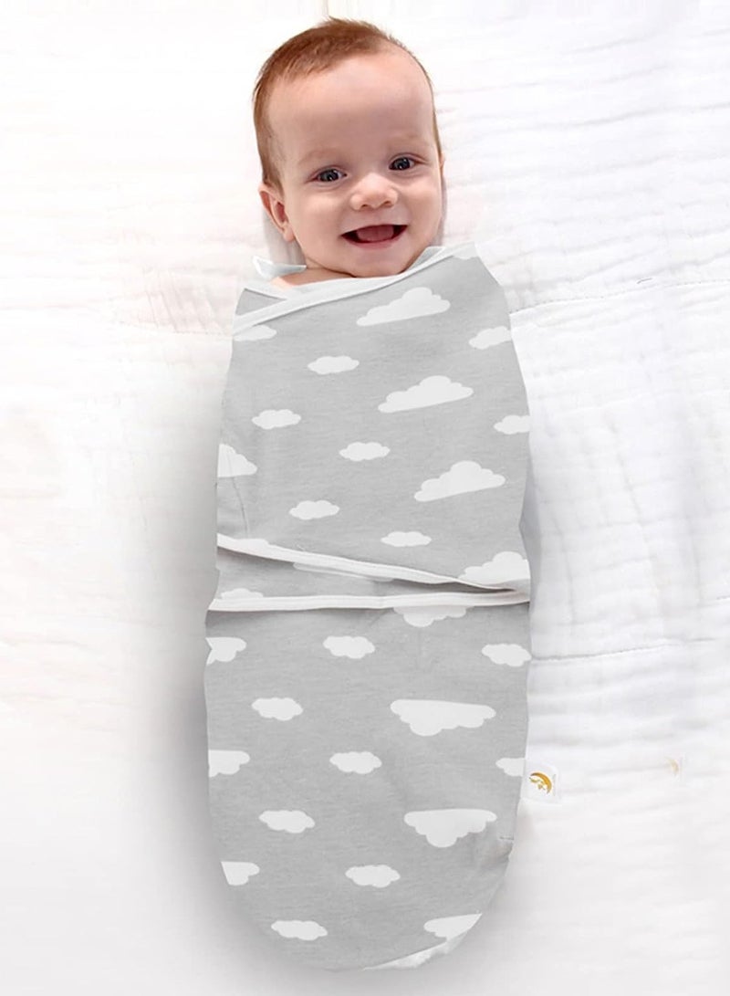 3 Pcs Newborn Swaddle Blanket Wrap 0-3 Months 100% Breathable Cotton Swaddlers Sleep Sack with Adjustable Wings for Baby Boys and Baby Girls