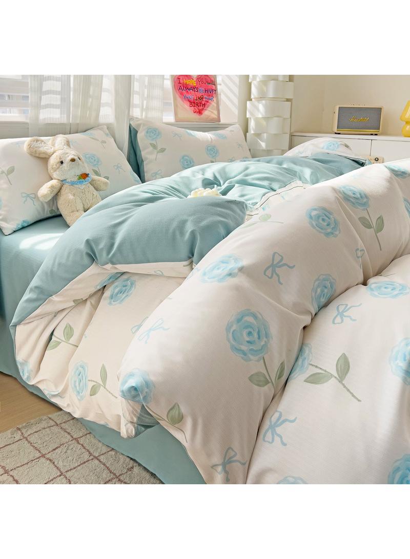 Pure Cotton Washable Bed Sheet And Duvet Cover Set