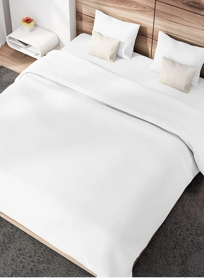 RISHAHOME 3 Piece Deep Pocketed Fitted Bedsheet Set King Size |White Colour|1 Fittedsheet - 200x200+30 cm, 2 Pillowcases - 50x75 cm|Non allergic Microfiber for year-around use.