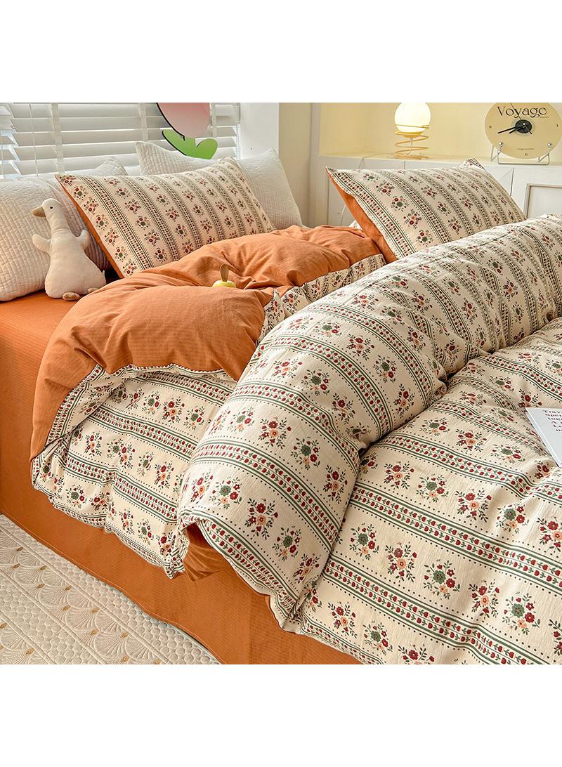 Pure Cotton Washable Bed Sheet And Duvet Cover Set