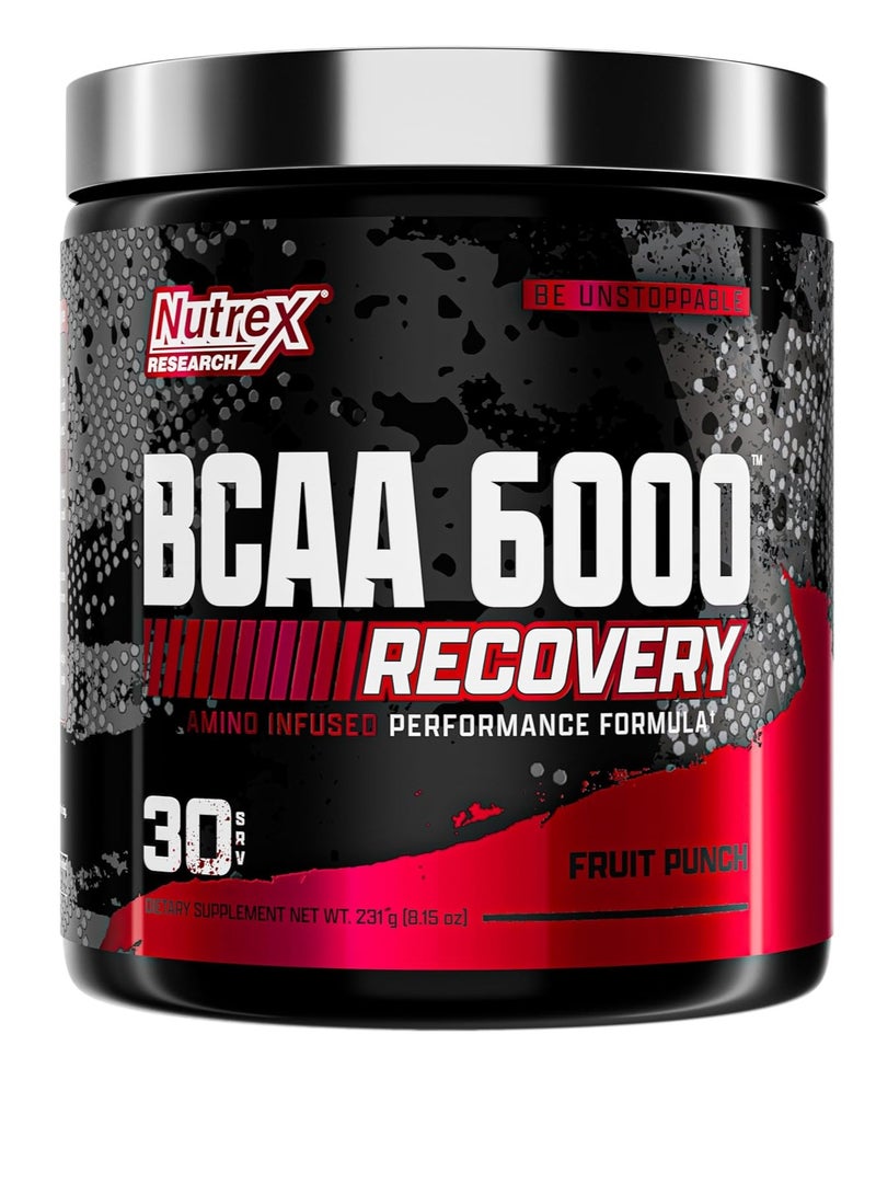 BCAA Powder 6000 Recovery Fruit Punch Flavour 30 Servings 231 g