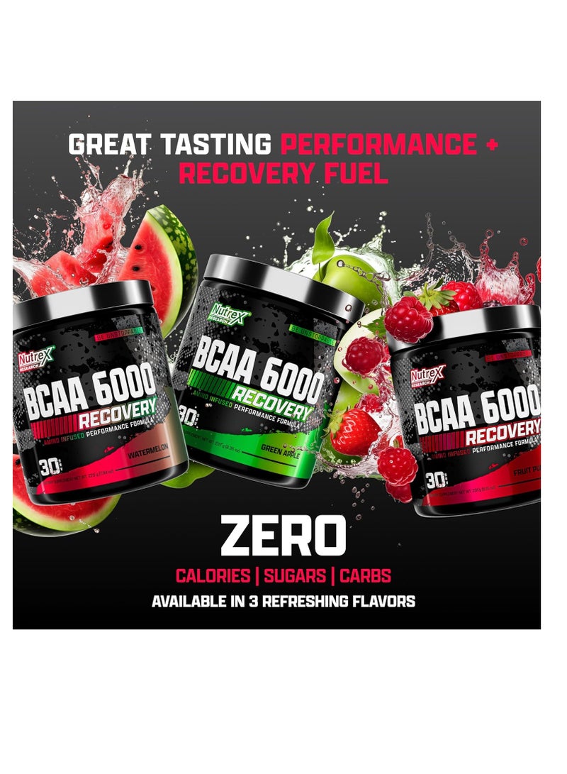 BCAA Powder 6000 Recovery Fruit Punch Flavour 30 Servings 231 g