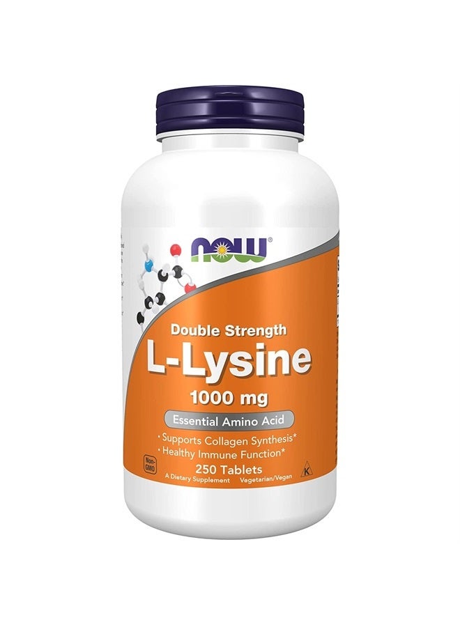 Supplements, L-Lysine Hydrochloride 1,000 mg, Double Strength, Amino Acid, 250 Tablets