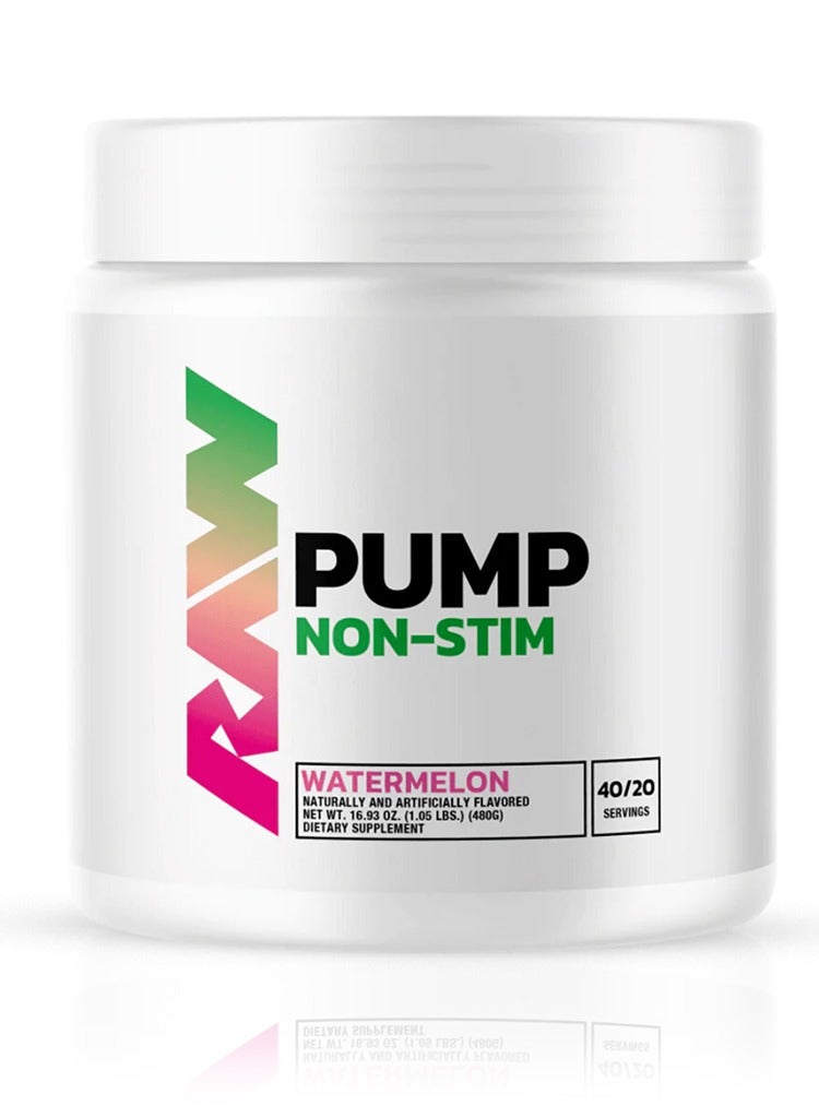 RAW Pump - Non Stimulant Pre Workout Powder, Watermelon Flavor, 40 Servings