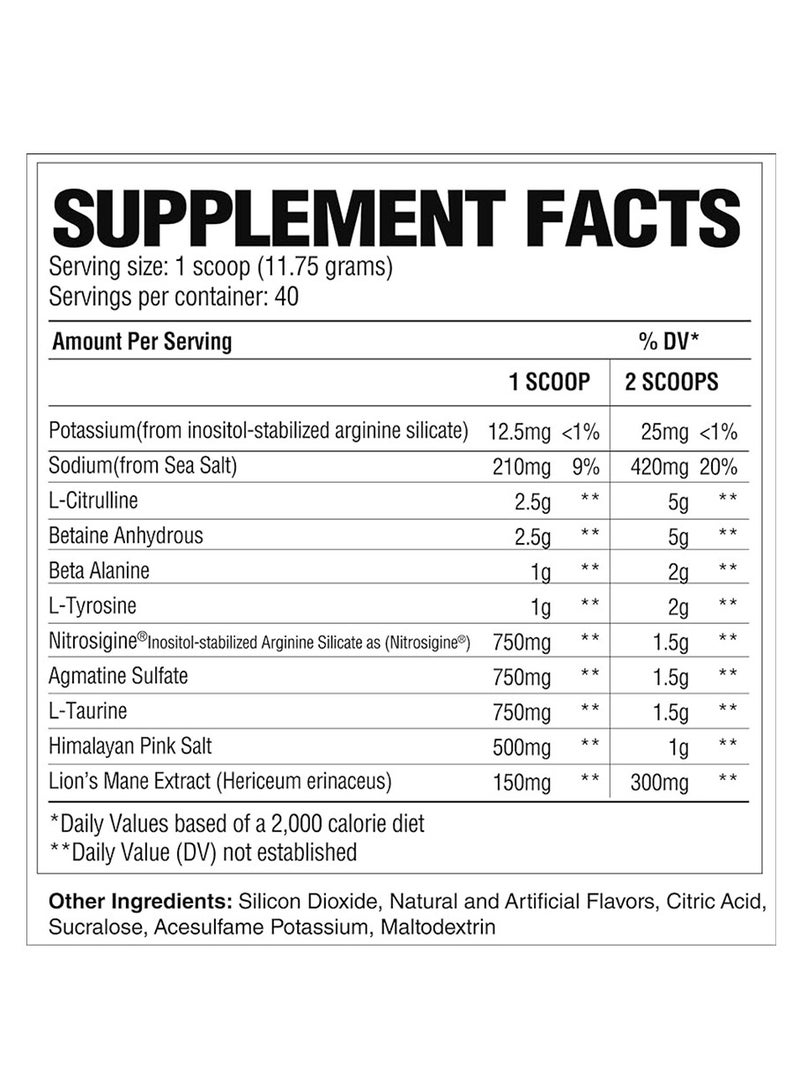 RAW Pump - Non Stimulant Pre Workout Powder, Watermelon Flavor, 40 Servings