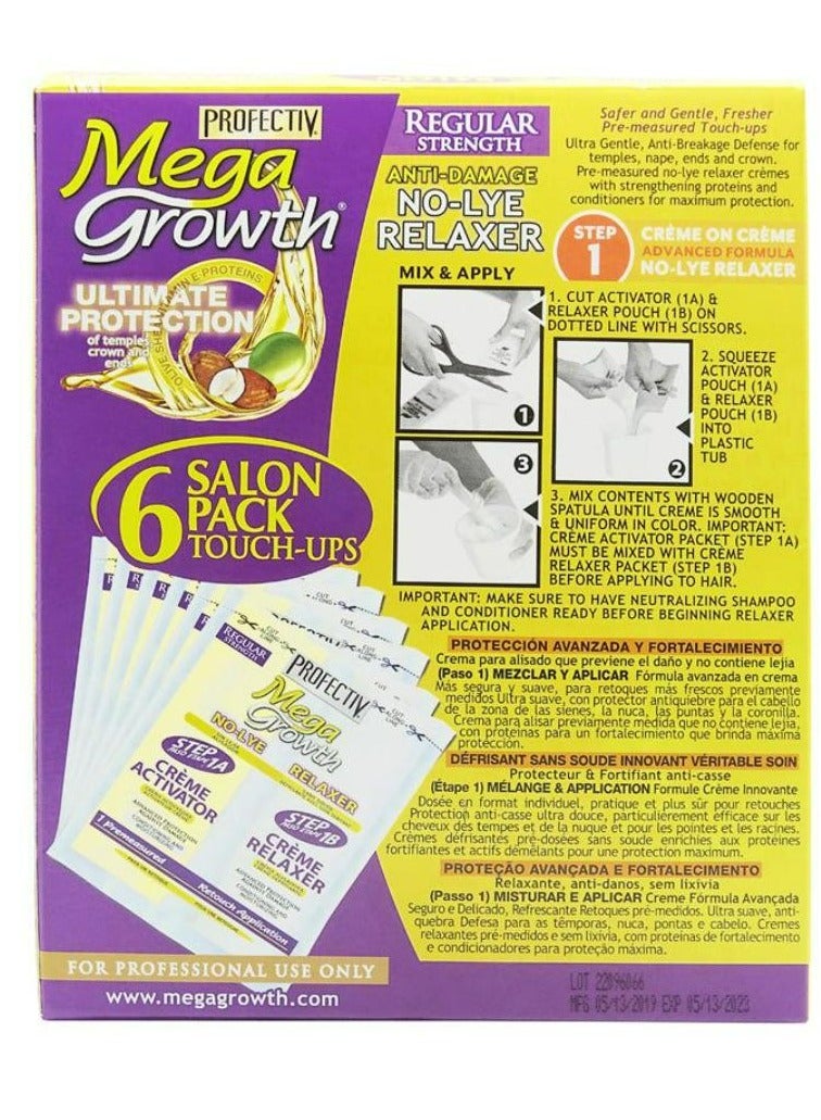 Mega Growth Anti Damage No Lye Hair Relaxer Regular Strength 6 Touch up