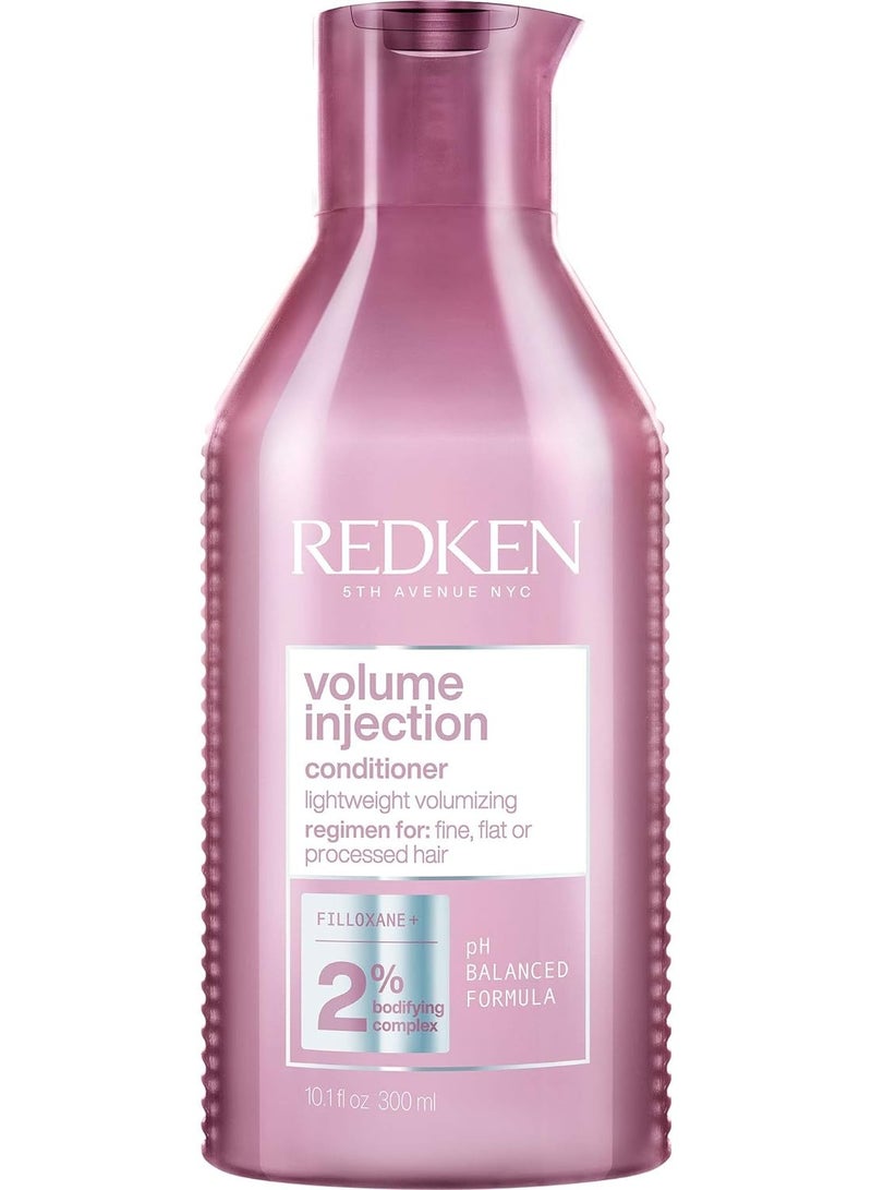 Redken Volume Injection Conditioner | Lightweight Volume Conditioner For Fine Hair | Detangles and Adds Volume & Body to Flat Hair | Paraben Free