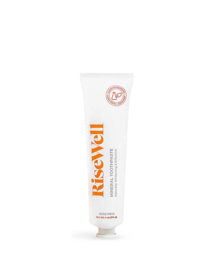 RiseWell Mineral Toothpaste - Natural Hydroxyapatite Toothpaste - Fluoride-Free, SLS-Free, Natural Remineralizing Toothpaste for Sensitive Teeth - Made by Dentists Toothpaste, Wild Mint 4 Oz