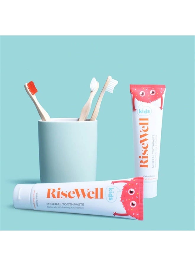 Kids Mineral Toothpaste - Kids Hydroxyapatite Toothpaste - Safe to Swallow, Fluoride & SLS Free Toothpaste for Kids - Cake Batter, 3.4 Oz