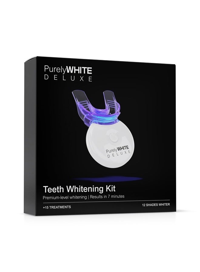 Teeth Whitening Kit, Complete LED Teeth Whitening, 15+ Treatments, (3) 3ml Whitening Gel Syringes, Whiter Smile in 7 Minutes