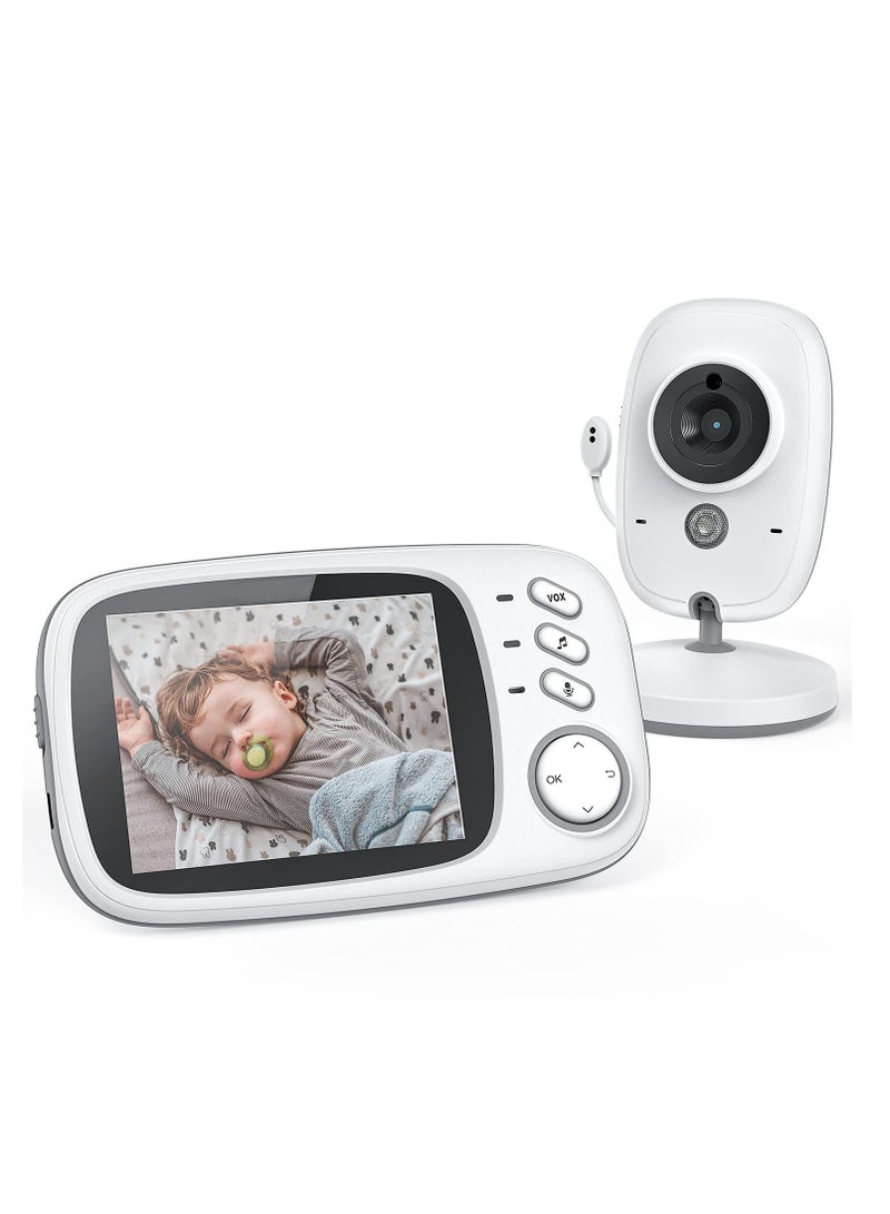 Baby Monitor Wireless Video Baby Monitor with Camera 3.2'' HD Screen  Night Vision Two-Way Talk Feeding Reminder