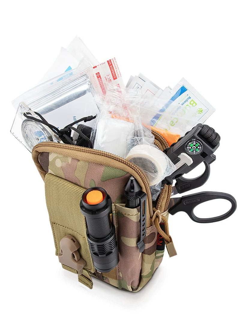 Tactical Waist Pouch, MOLLE EDC Pouch, Outdoor Man Waist Bag with Phone Belt Clip Holder Holster Carrying Pouch for Smartphone