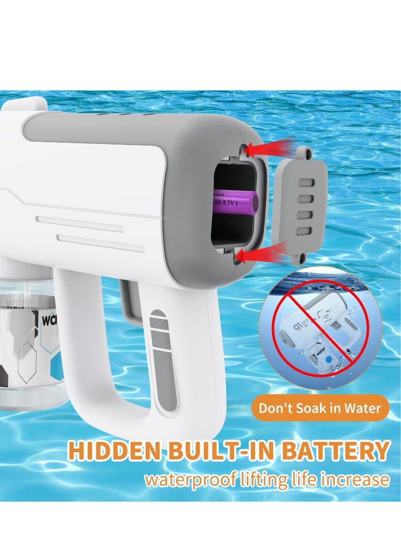 Electric Water Gun Toy - Shoots Up to 40 Feet, for Kids & Adults, Ideal for Summer Pool Parties & Beach Games (White)