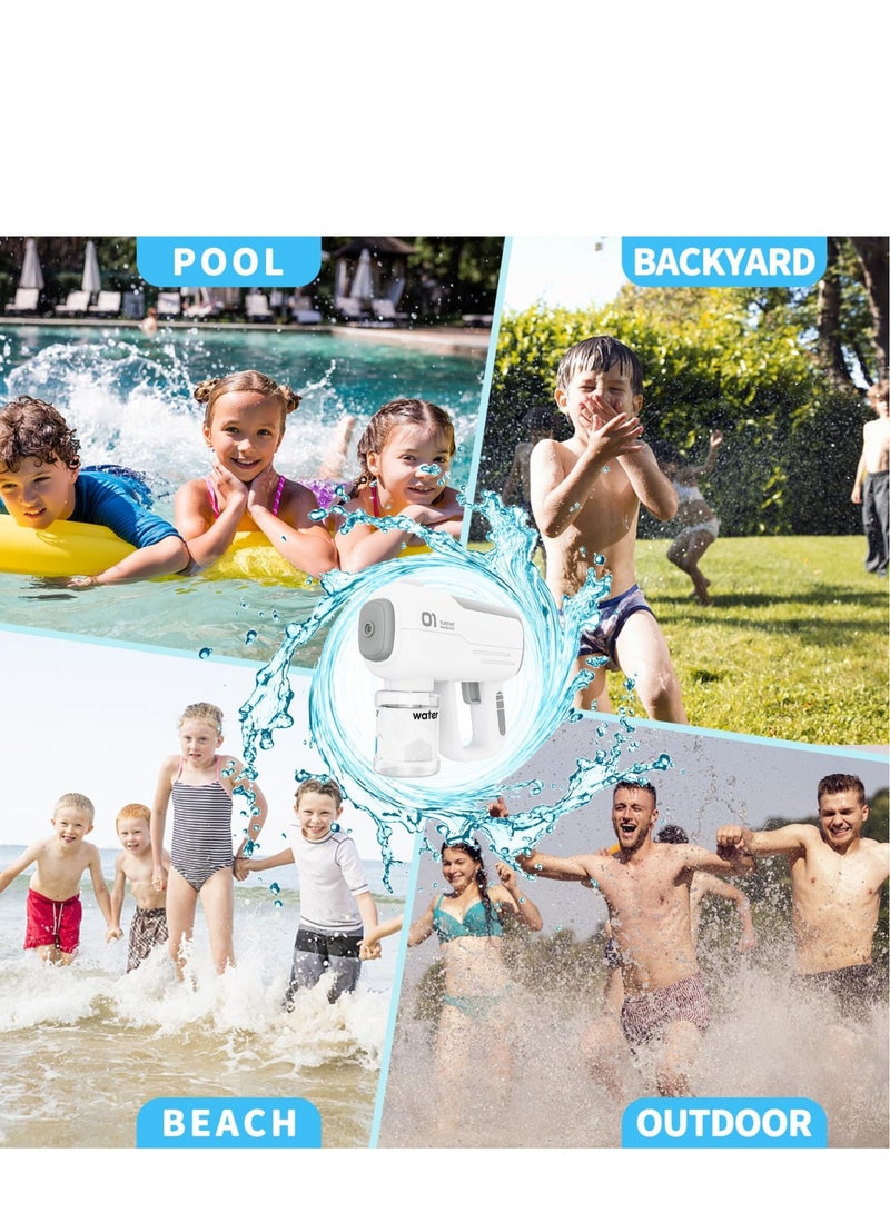 Electric Water Gun Toy - Shoots Up to 40 Feet, for Kids & Adults, Ideal for Summer Pool Parties & Beach Games (White)