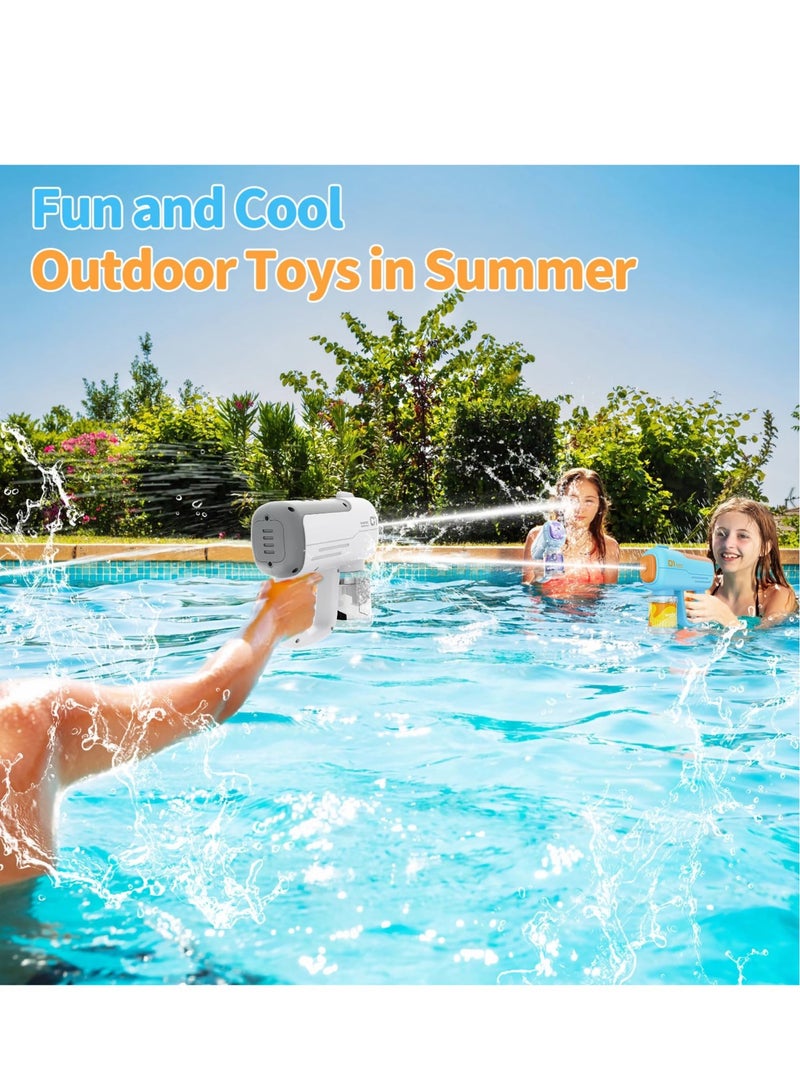 Electric Water Gun Toy - Shoots Up to 40 Feet, for Kids & Adults, Ideal for Summer Pool Parties & Beach Games (White)