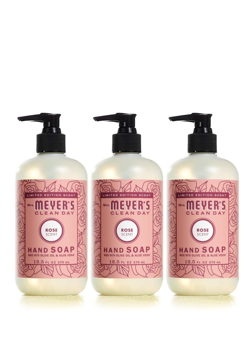 Mrs. Meyer's Clean Day Liquid Hand Soap Rose (12.5 Fl Oz (Pack of 3))