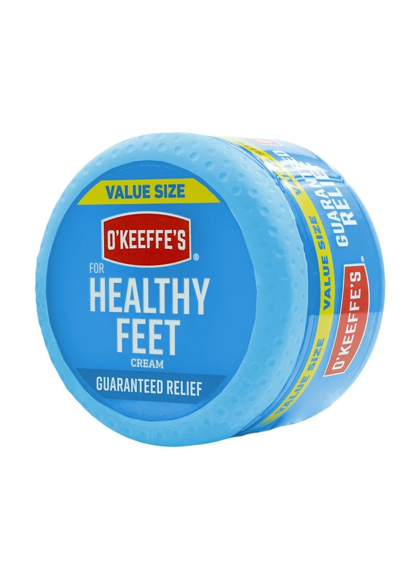 O'Keeffe's for Healthy Feet Foot Cream, Guaranteed Relief for Extremely Dry, Cracked Feet, Instantly Boosts Moisture Levels, 6.4 Ounce Jar, Value Size, (Pack of 1)