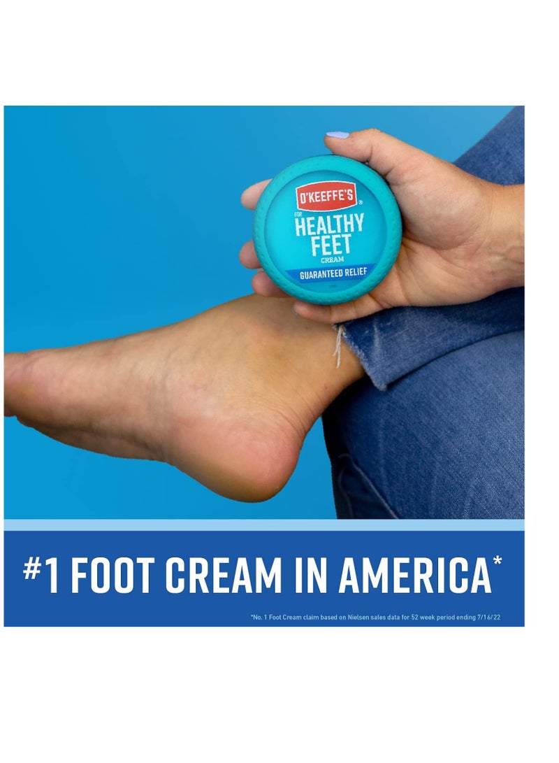 O'Keeffe's for Healthy Feet Foot Cream, Guaranteed Relief for Extremely Dry, Cracked Feet, Instantly Boosts Moisture Levels, 6.4 Ounce Jar, Value Size, (Pack of 1)