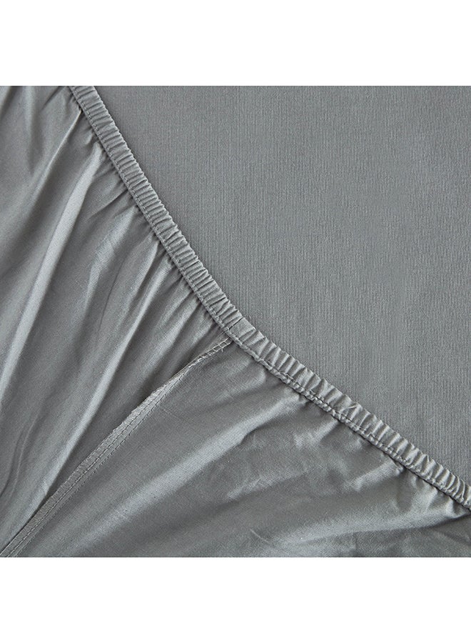 Essential Solid Cotton King Fitted Sheet 210 x 25 x 180 cm