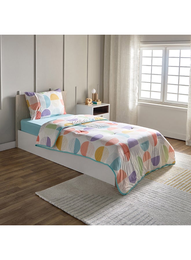 Playland Joyful 2-Piece Single Printed Microfibre Jersey Comforter Set 220 x 135 cm