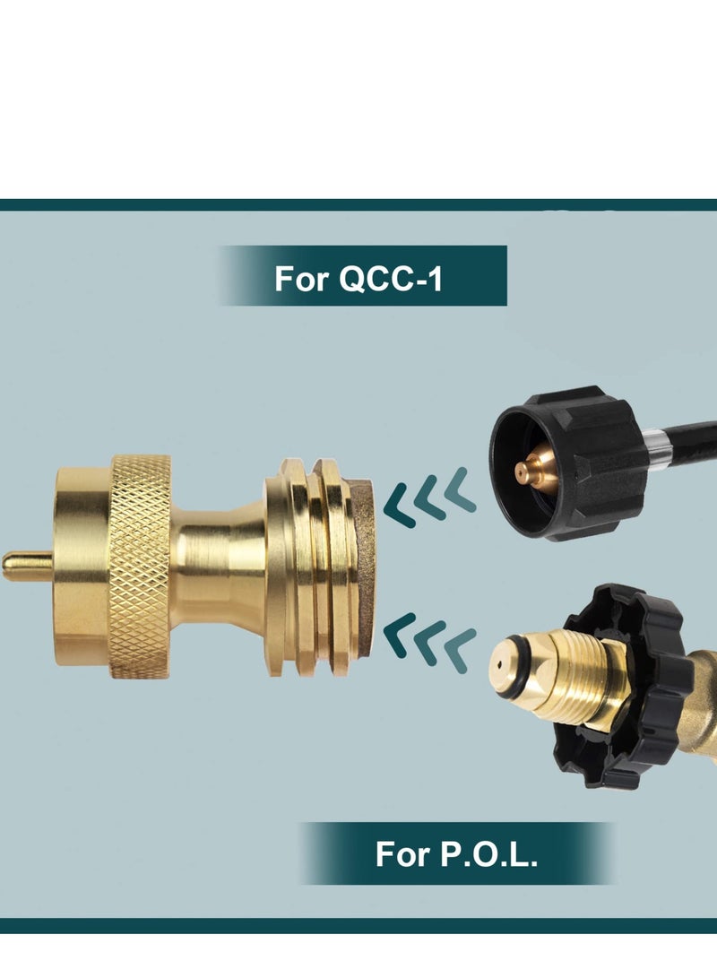 1lb Propane Tank Adapter for Disposable Throwaway Cylinder 20lb to 1lb Converter Fill 1 Pound Bottles from 20lb Tank Easy to Use Solid Brass
