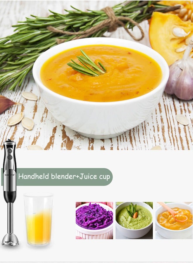 8-In-1 Hand Blender with Chopper,Mixer,Whisk,Juice Blender,Slice,500ml Mixing Beaker,Multifunctional Food Processor,700W SK5011-8