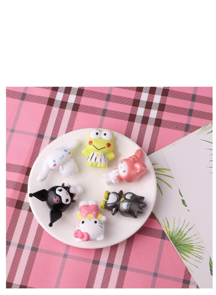 6 Pack Kawaii Sanrio Figure My Melody  kuromi Figure Birthday Party Supplies, Cinnamon Cupcake Toppers, Cute Mini Figure Toys  Birthday Party Favor For Kids Fans Collection Bouquet Desk Decor