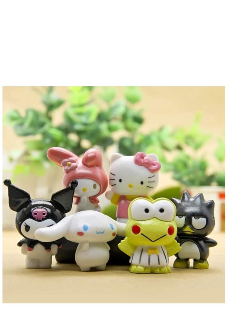 6 Pack Kawaii Sanrio Figure My Melody  kuromi Figure Birthday Party Supplies, Cinnamon Cupcake Toppers, Cute Mini Figure Toys  Birthday Party Favor For Kids Fans Collection Bouquet Desk Decor