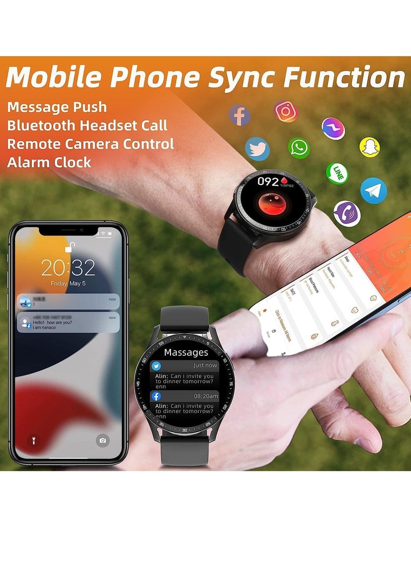 Smart Watch with Earbuds, 2 in-1 Smart Watch for iPhone Compatible, Blood Pressure Watch Pro for Men, IP X7 Waterproof Fitness Tracker MP3, Voice Recorder, Heart Rate Sleep Monitor, Long Time Standby