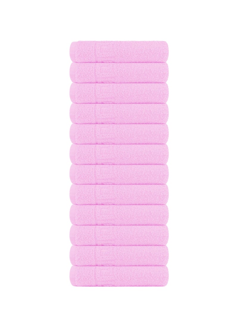 Solid Pink 12 piece 100% Cotton Hand Towel Gym Towel Face Towel