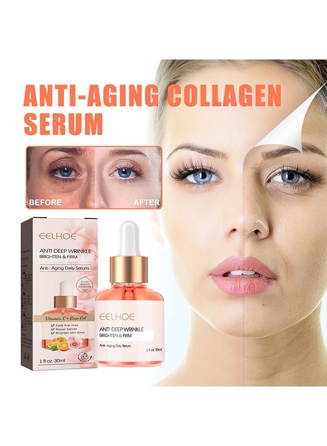 Squalane + Vitamin C Rose Oil,Has The Effect Of Moisturizing, Anti Deep Wrinkle, Brighten&Firms,Suitable For All Skin Types 30ml