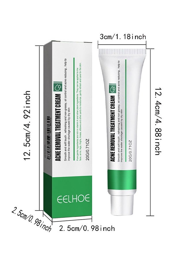 Acne Removal Treatment Cream, Oil Control Acne Removal Acne Pimple Repair Cream, Acne Spot Treatment for Face & Acne Dots, Natural Cystic Acne Treatment Suitable for Oily And Acne Prone Skin 20g