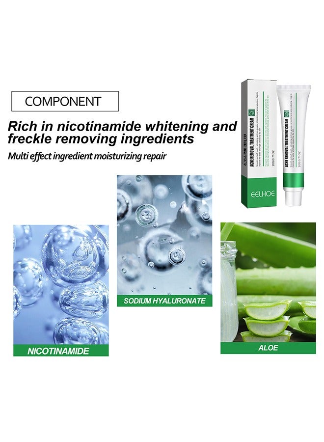 Acne Removal Treatment Cream, Oil Control Acne Removal Acne Pimple Repair Cream, Acne Spot Treatment for Face & Acne Dots, Natural Cystic Acne Treatment Suitable for Oily And Acne Prone Skin 20g