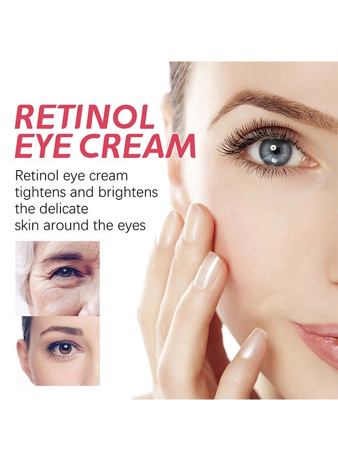 Retinols Eye Cream -for Dark Circles and Puffiness, Anti Aging Eye Cream with Hyaluronic Acid and Collagen, Under Eye Cream Dark Circles and Puffiness,Anti-aging  Reduces Wrinkles 15ml