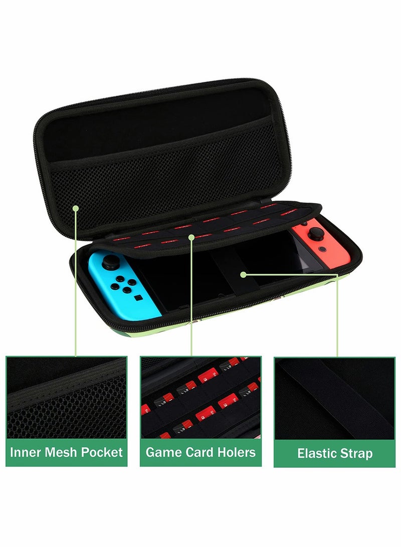 Storage Bag Case for Nintendo Switch Game Console, Cartoon Avocado  Hard Portable Travel Carry Case with 12 Game Card Slots, Inner Storage Bag for Joy-Con & Accessories