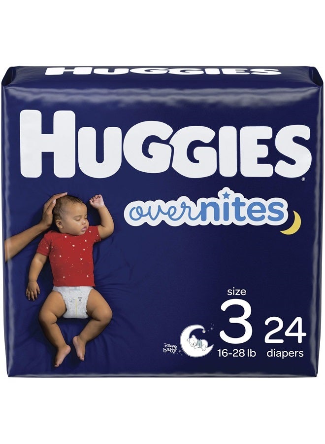 Nighttime Baby Diapers Size 3, 24 Ct, Huggies Overnites